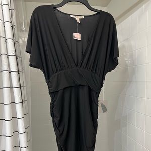 Slinky black midi dress